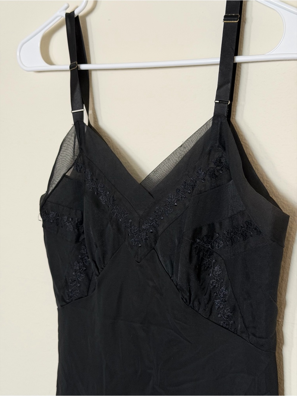 Black Mesh & Lace Women's Slip Dress - Unbranded